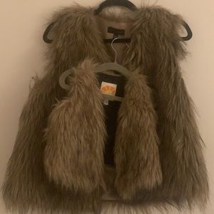 Matching mommy & me faux fur vests